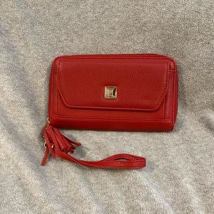 Red clutch wallet